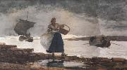 Winslow Homer Inside the Bay,Cullercoats (mk44) oil on canvas